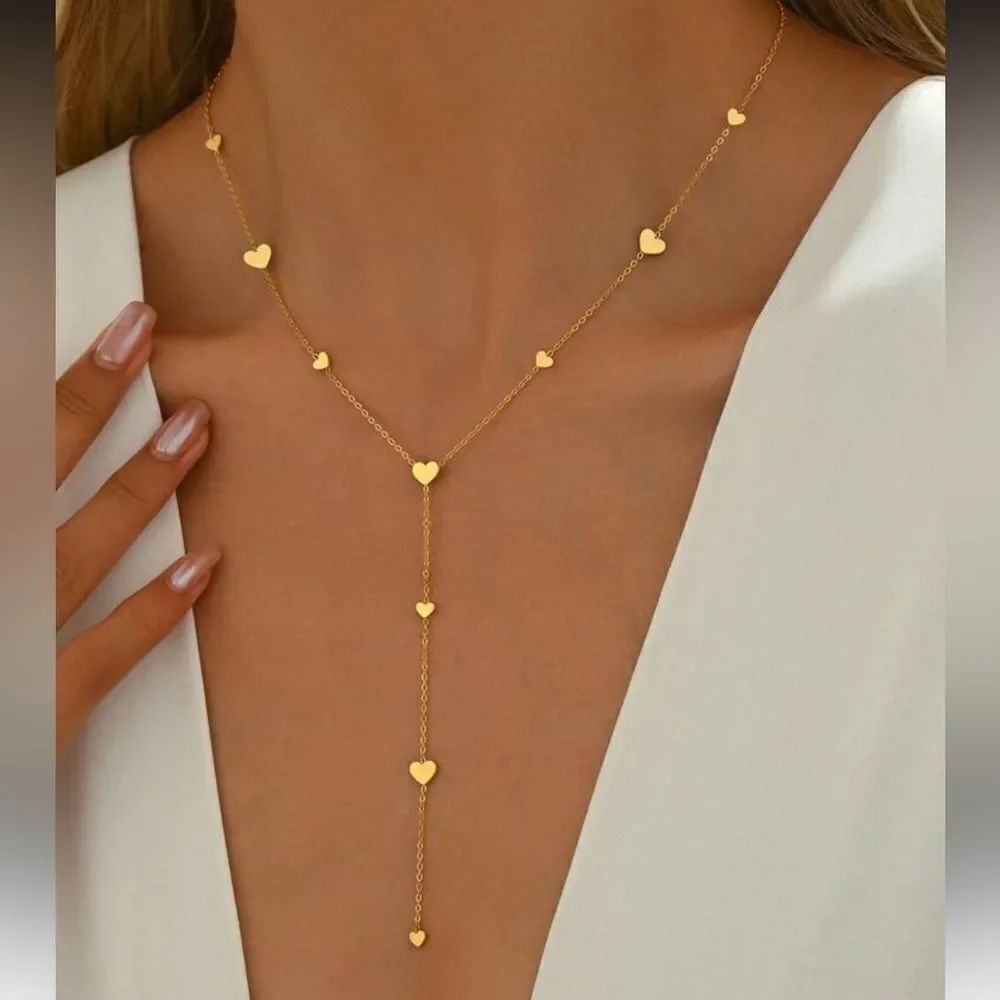 Gold Heart Pendant Necklace A1330